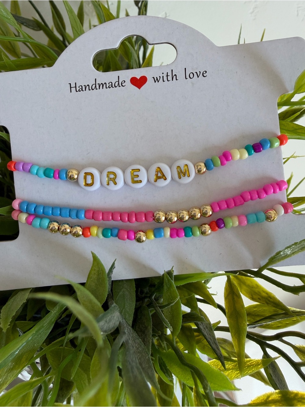 Handmade “Dream” Beaded Bracelet Set - Bright Multicolor